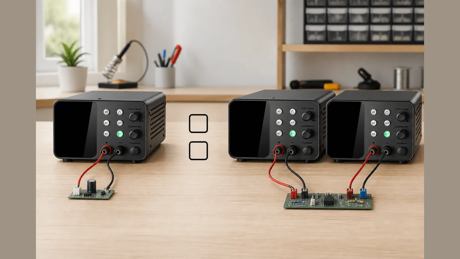 Single-output and dual-output bench power supply use cases compared